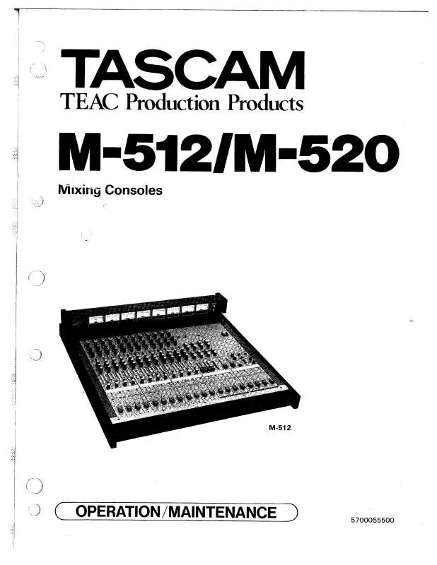 Mode d'emploi TASCAM M-512