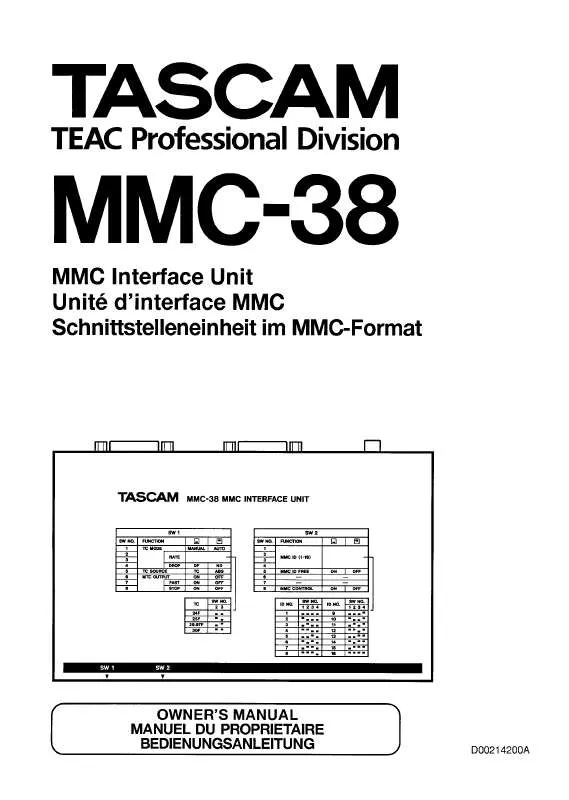 Mode d'emploi TASCAM MMC-38