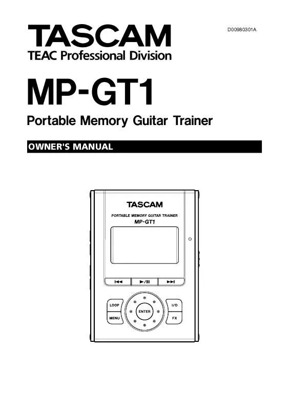 Mode d'emploi TASCAM MP-GT1