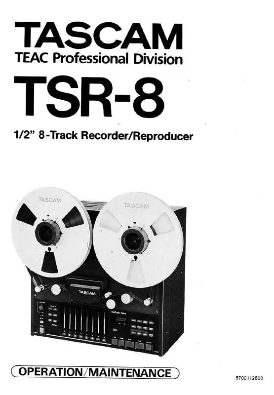 Mode d'emploi TASCAM TSR-8