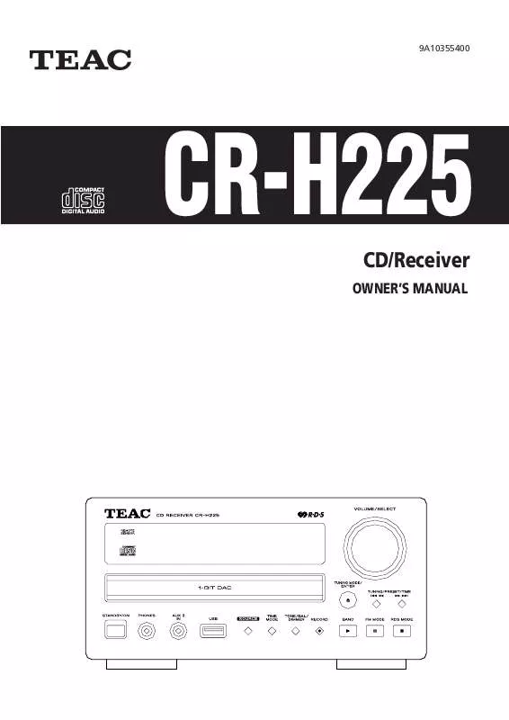 Mode d'emploi TEAC CR-H225