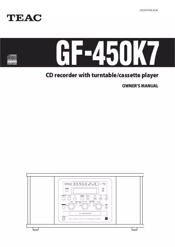 Mode d'emploi TEAC GF-450K7