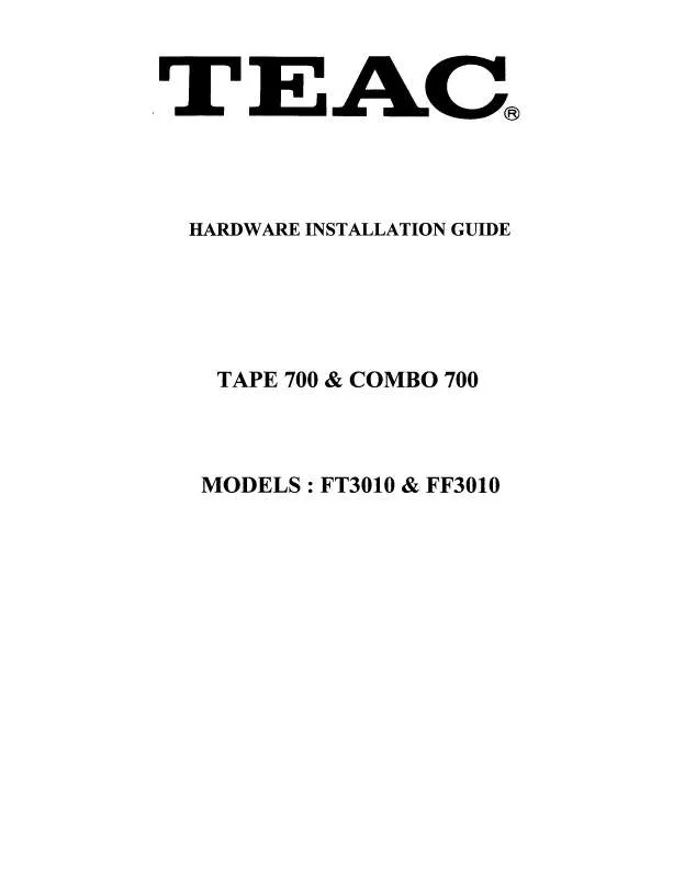 Mode d'emploi TEAC TD0015A