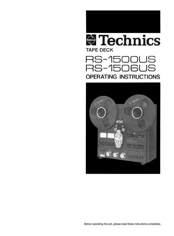 Mode d'emploi TECHNICS RS-1500US