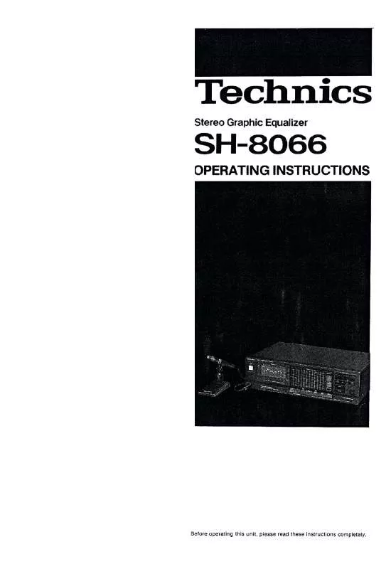 Mode d'emploi TECHNICS SH-8066