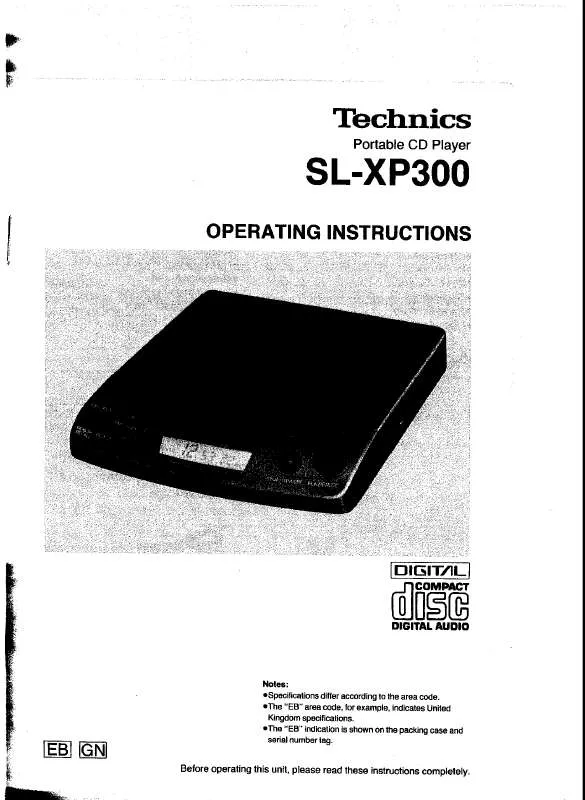 Mode d'emploi TECHNICS SL-XP300