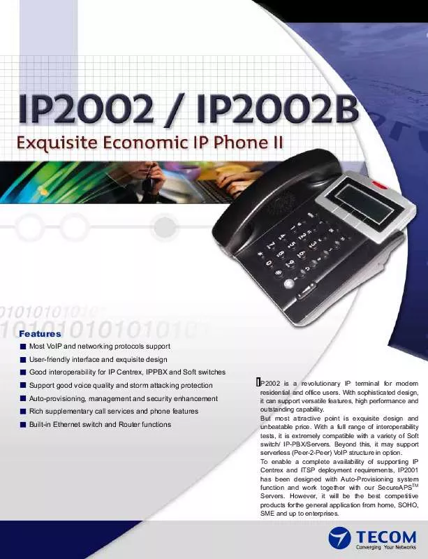 Mode d'emploi TECOM IP2002B