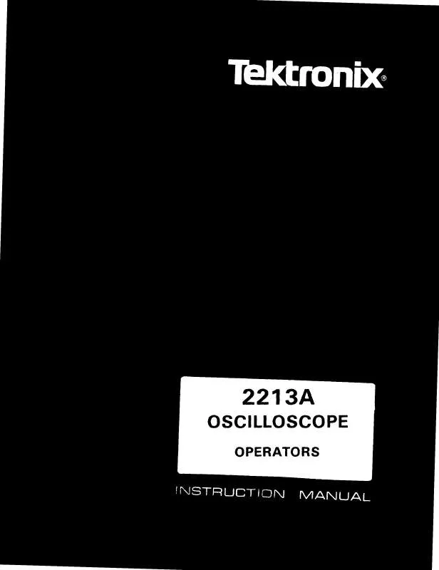 Mode d'emploi TEKTRONIX 2213 OSCILLOSCOPE OPERATORS
