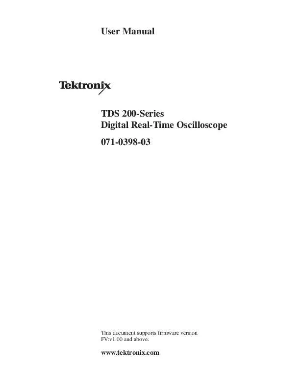 Mode d'emploi TEKTRONIX TDS 200