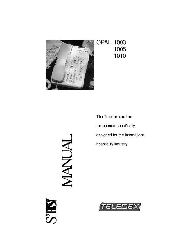 Mode d'emploi TELEDEX OPAL 1003