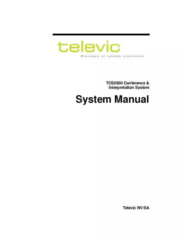 Mode d'emploi TELEVIC TCS2500