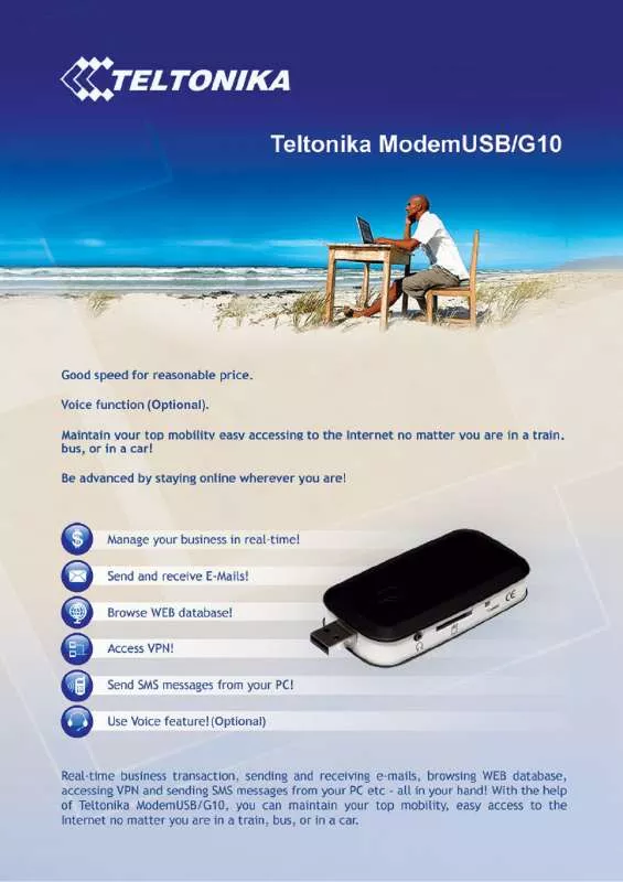 Mode d'emploi TELTONIKA MODEM USB G10