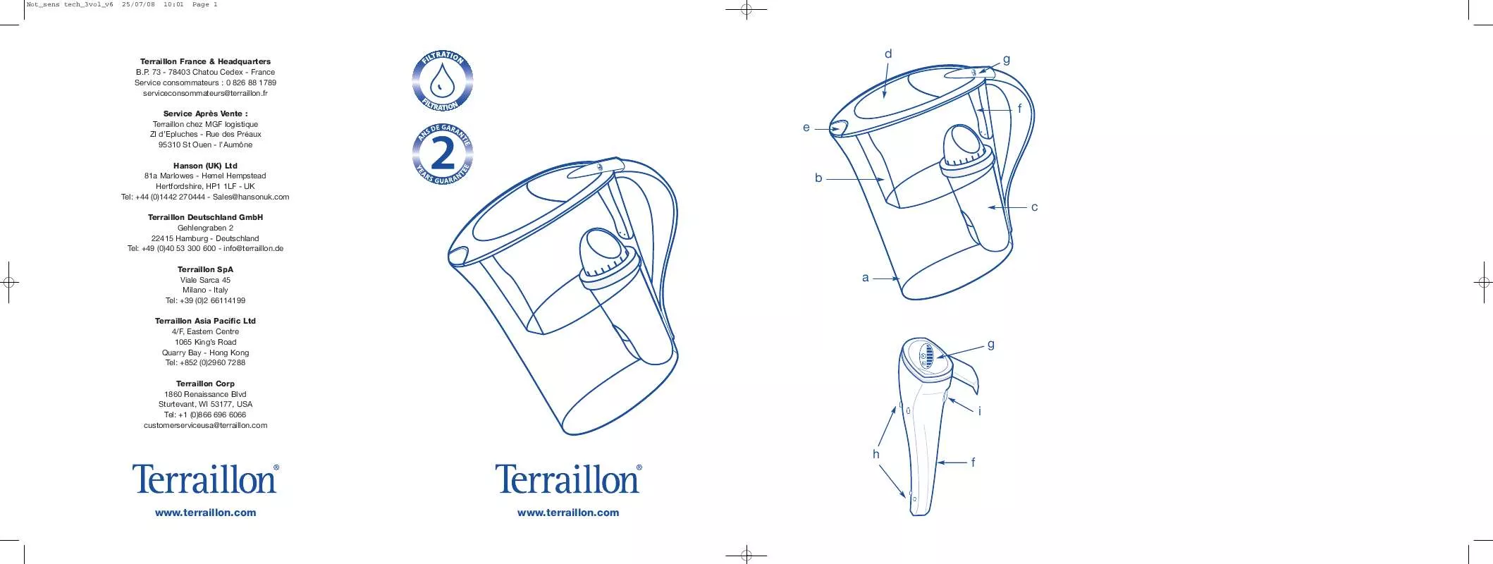 Mode d'emploi TERRAILLON WATER-FILTER JUGS WITH DUO CONTROL TECHNOLOGY