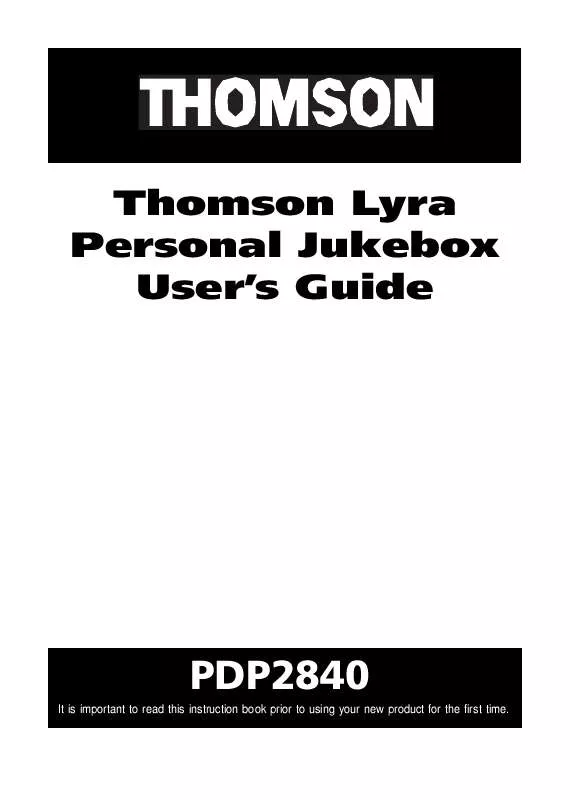 Mode d'emploi THOMSON PDP2840