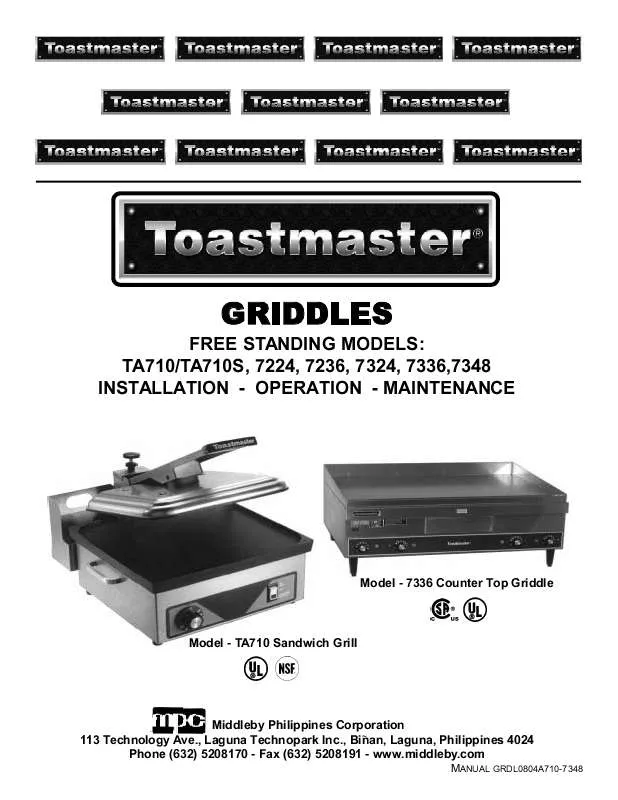 Mode d'emploi TOASTMASTER A710S