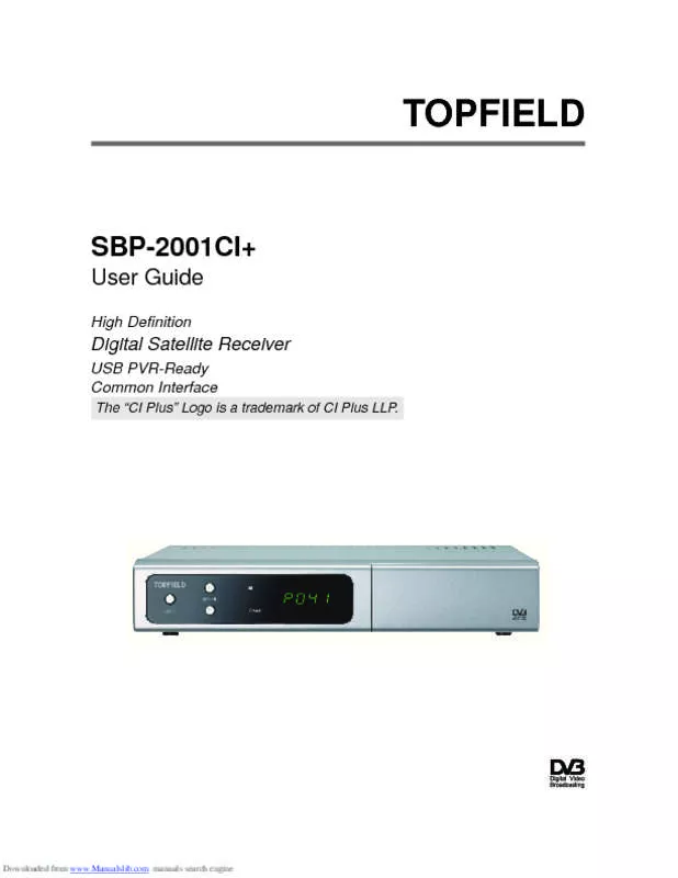 Mode d'emploi TOPFIELD SBP-2001