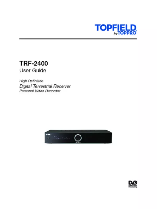 Mode d'emploi TOPFIELD TRF-2400