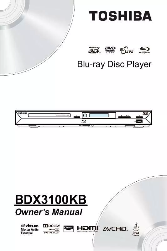 Mode d'emploi TOSHIBA BDX-3100-KB