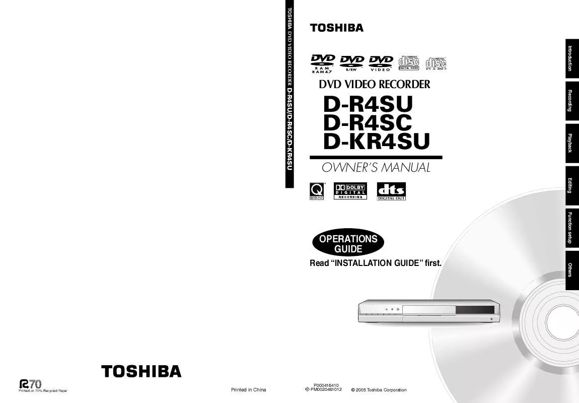 Mode d'emploi TOSHIBA D-R4