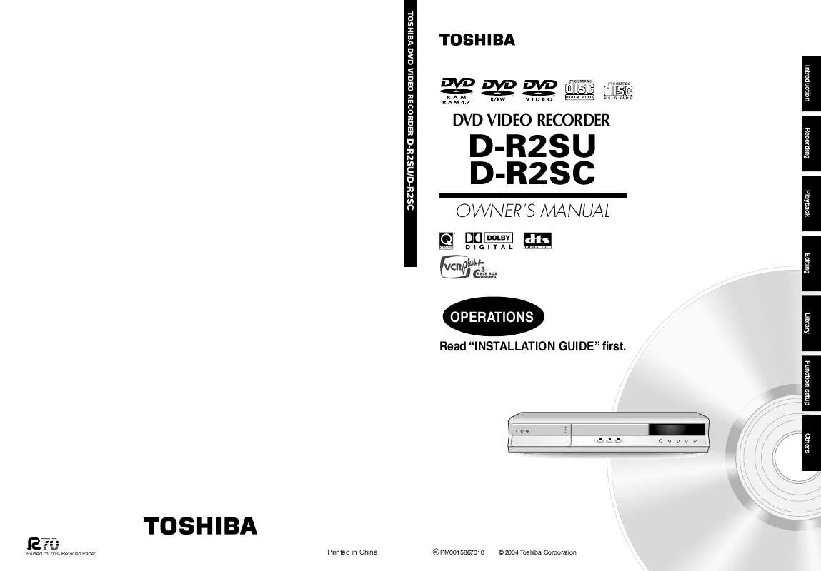 Mode d'emploi TOSHIBA DR2SU