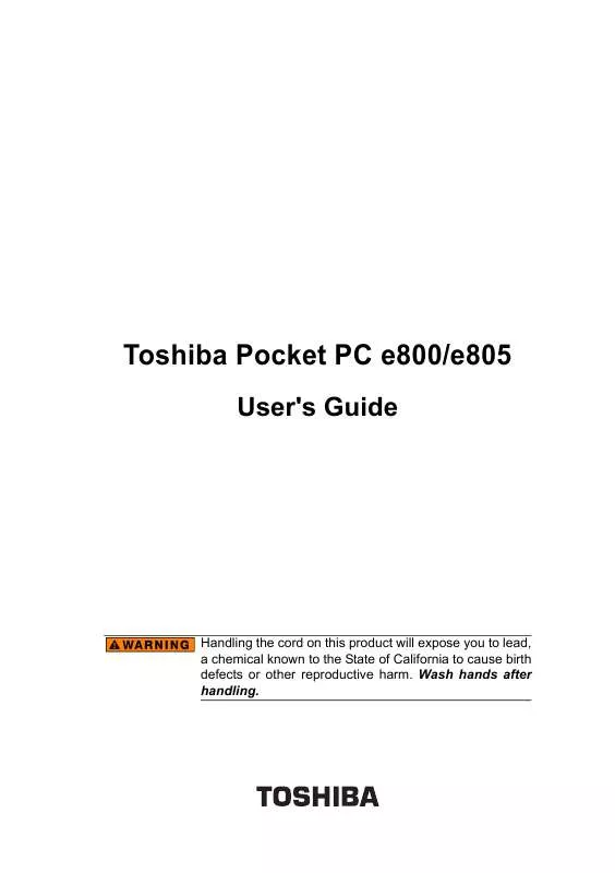 Mode d'emploi TOSHIBA E800