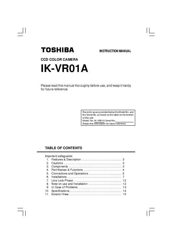 Mode d'emploi TOSHIBA IK-VR01A