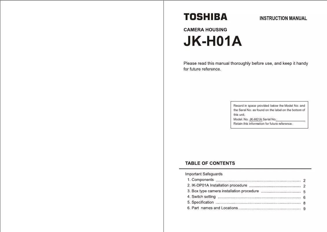 Mode d'emploi TOSHIBA JK-H01A