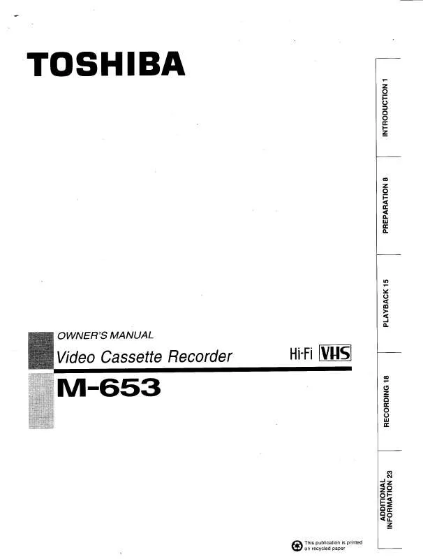 Mode d'emploi TOSHIBA M653