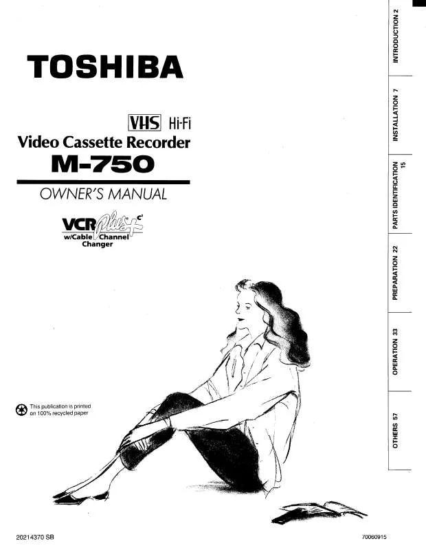 Mode d'emploi TOSHIBA M750