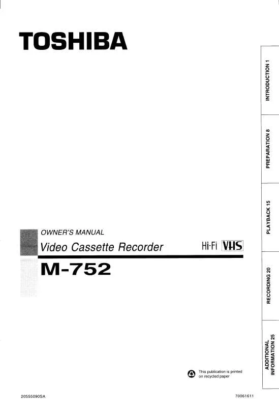 Mode d'emploi TOSHIBA M752