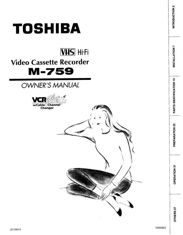 Mode d'emploi TOSHIBA M759