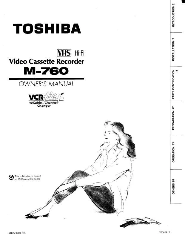 Mode d'emploi TOSHIBA M760