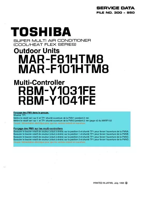 Mode d'emploi TOSHIBA MAR-F101HTM8-PE