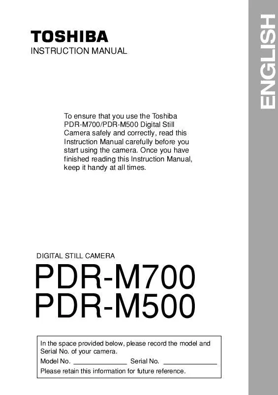 Mode d'emploi TOSHIBA PDR-M700