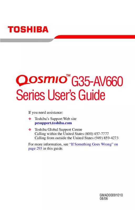 Mode d'emploi TOSHIBA QOSMIO G35-AV660