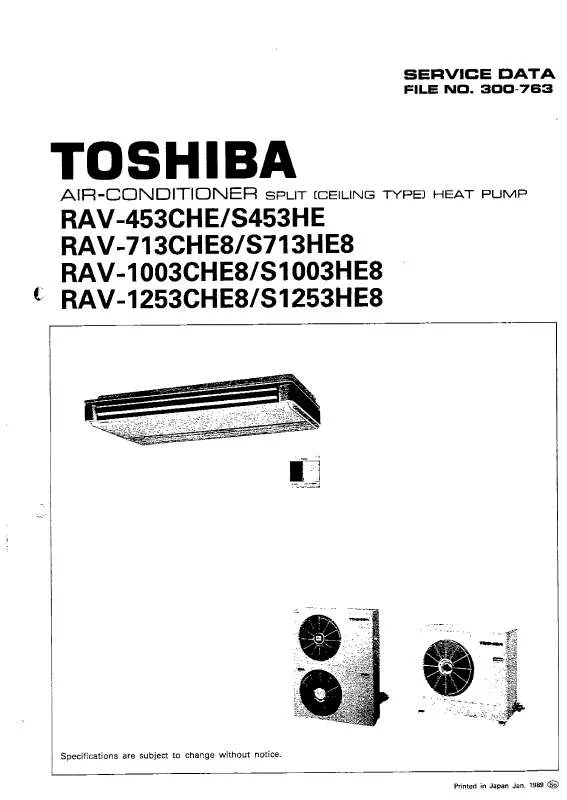 Mode d'emploi TOSHIBA RAV-1003CHE8