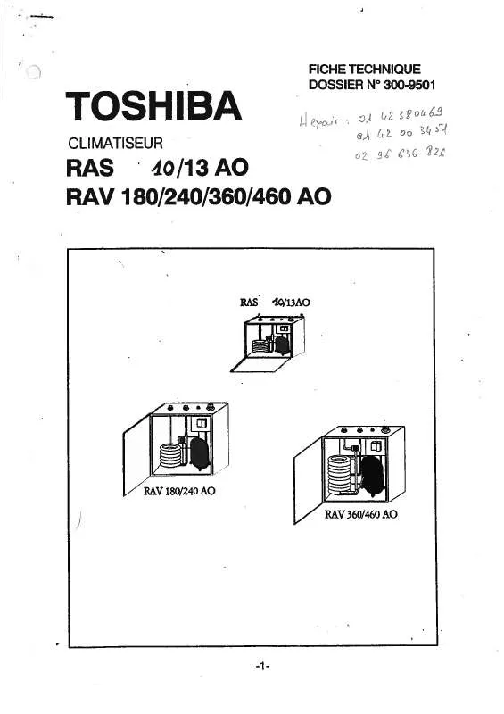 Mode d'emploi TOSHIBA RAV-180 AO
