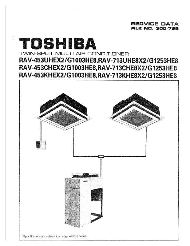 Mode d'emploi TOSHIBA RAV-G1003HE8