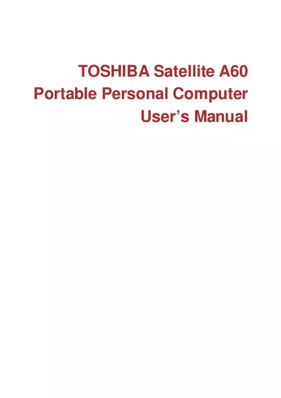 Mode d'emploi TOSHIBA SATELLITE A60