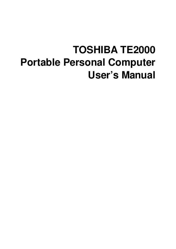 Mode d'emploi TOSHIBA SATELLITE TE2000