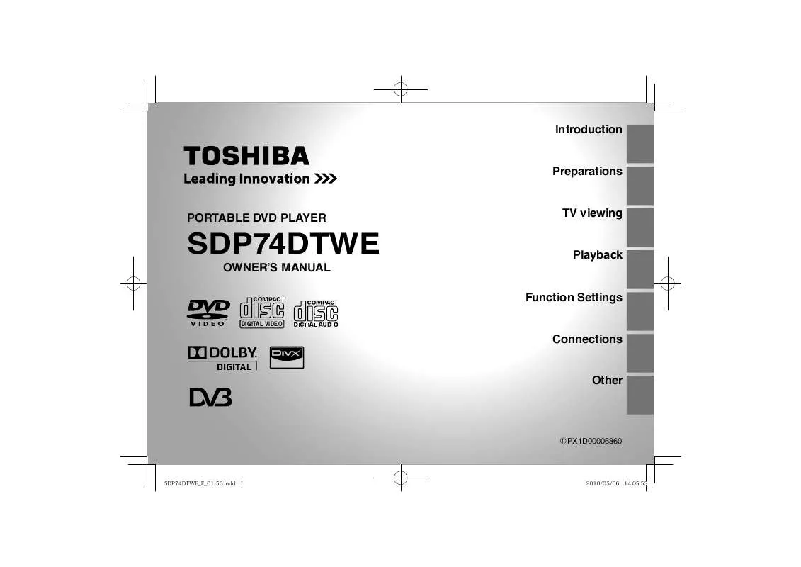 Mode d'emploi TOSHIBA SDP-74-DTWE