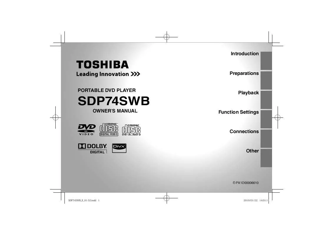 Mode d'emploi TOSHIBA SDP-74-SWB
