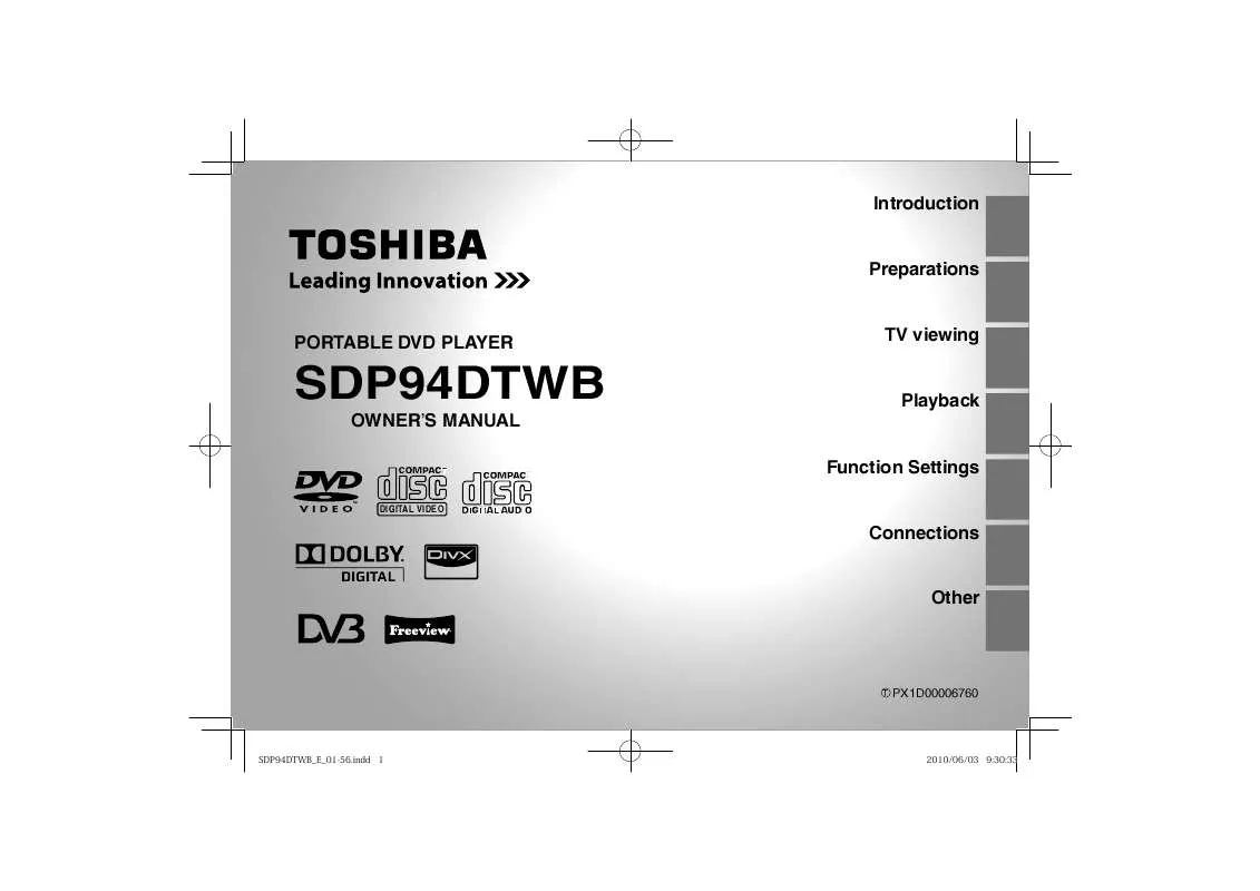 Mode d'emploi TOSHIBA SDP-94-DTWB