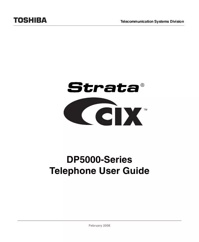 Mode d'emploi TOSHIBA STRATA CIX-DP5000 TELEPHONE
