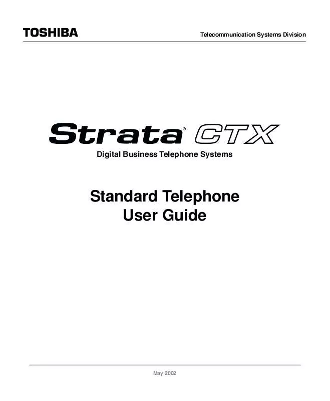 Mode d'emploi TOSHIBA STRATA CTX-ANALOG PHONE