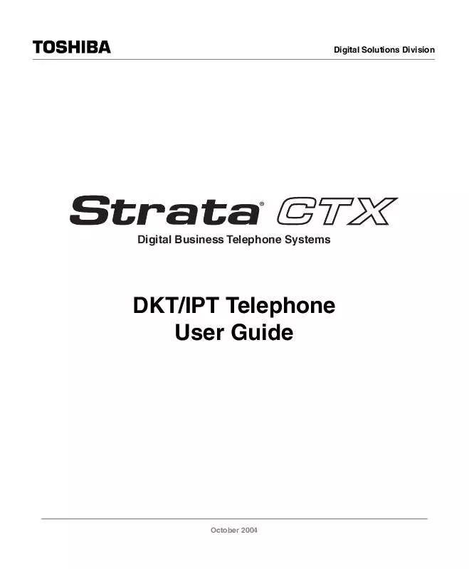 Mode d'emploi TOSHIBA STRATA CTX-IPT TELEPHONE