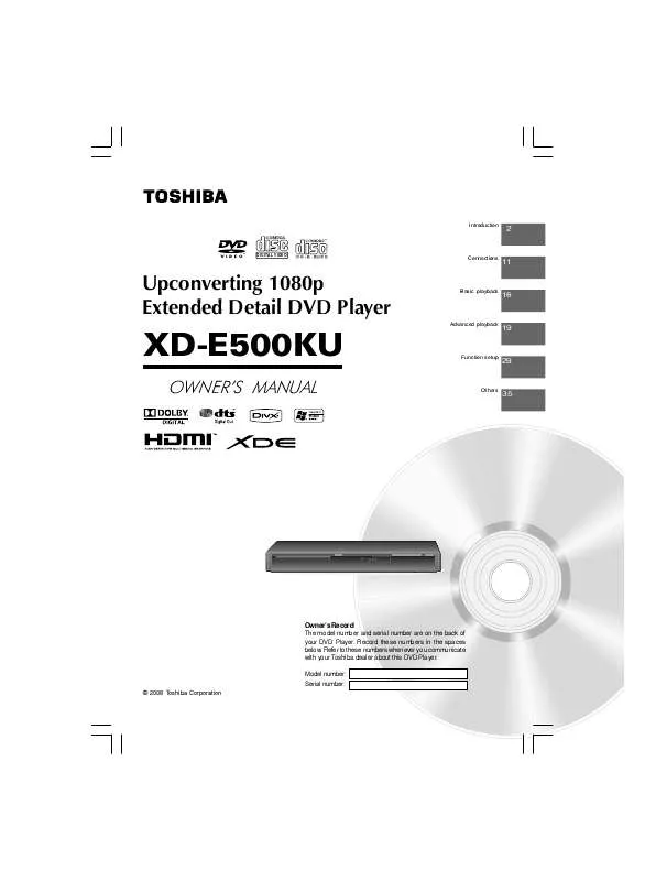 Mode d'emploi TOSHIBA XD-E500