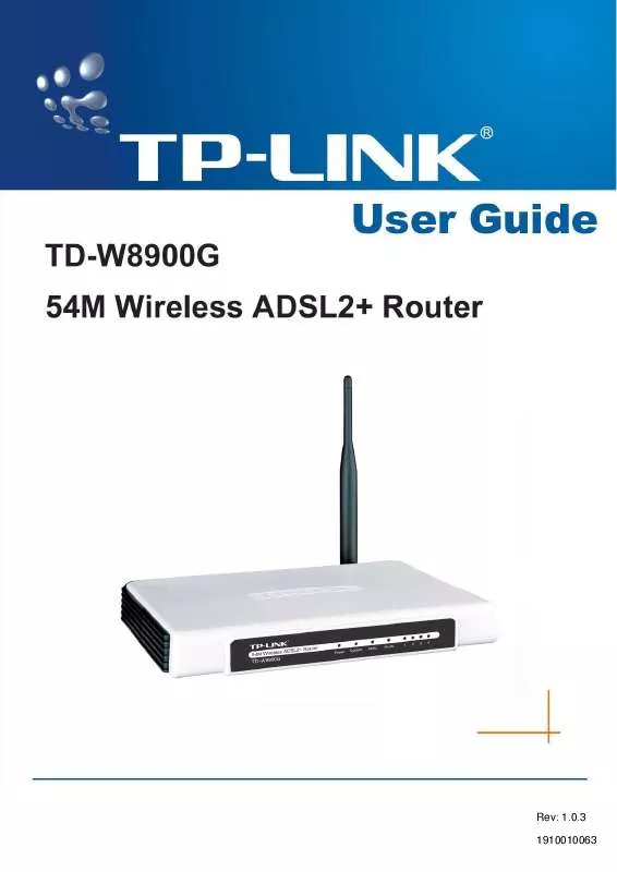Mode d'emploi TP-LINK TD-W8900G