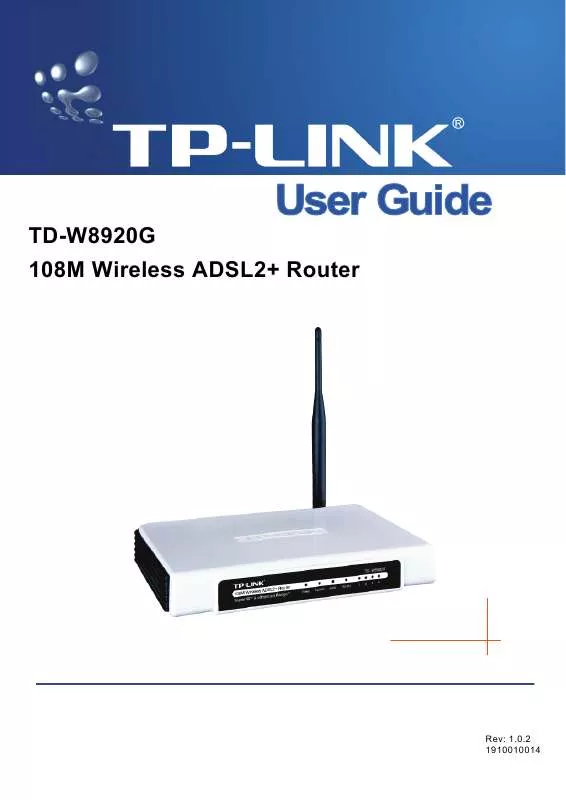 Mode d'emploi TP-LINK TD-W8920GB