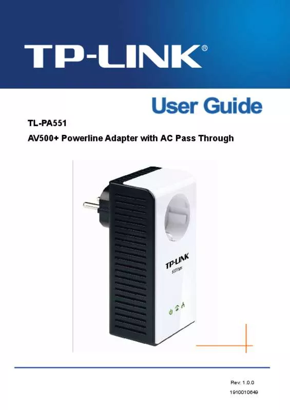 Mode d'emploi TP-LINK TL-PA551 X3